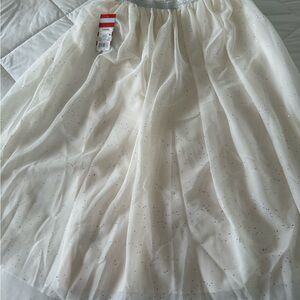 Cat & Jack Glittery White Formal Skirt